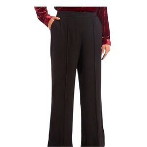 John Mark Black Wide Leg Pull On Casual Workeesr Plus Pants 3X Style J41759PW
